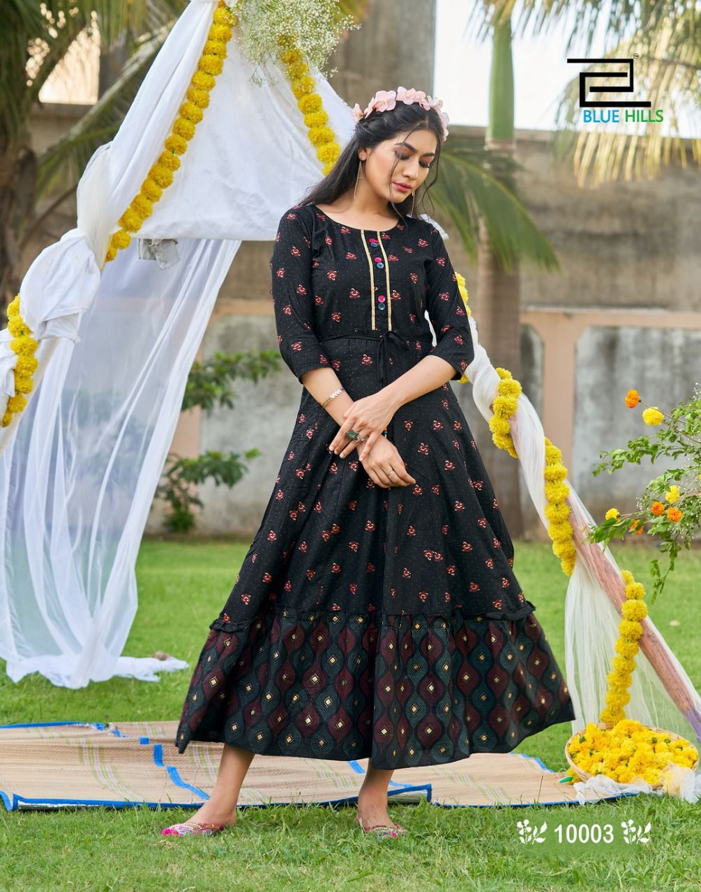 Blue Hills Up To Date 10 New Ethnic Wear Designer Cotton Long Kurti Collection